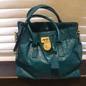 Michael Kors teal north/south tote